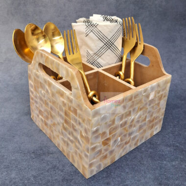 Mother of Pearl Handcrafted Wooden Cutlery Holder