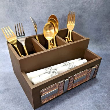 Wooden Cutlery cum Remote Stand