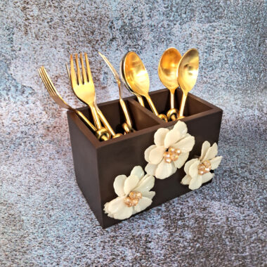 Wooden Cutlery cum Remote Stand