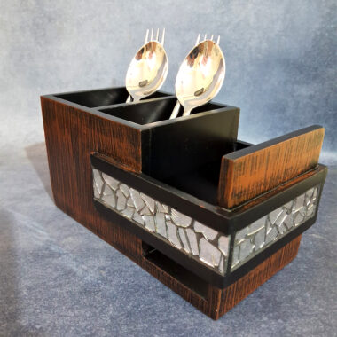 Wooden Cutlery cum Remote Stand