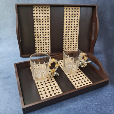 Designer Cane Design Trays Set Of 2