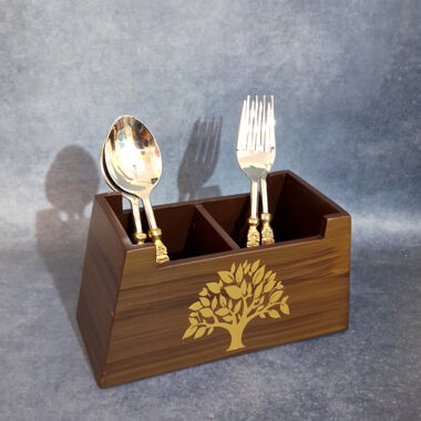 Wooden Cutlery cum Remote Stand