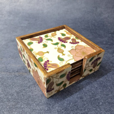 Handcrafted Glossy Marble Finish Wooden Coasters