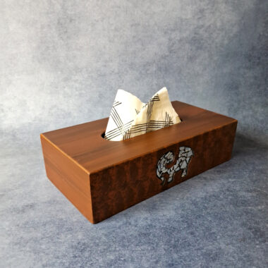 Designer Elephant Inlay Mirror Tissue Box