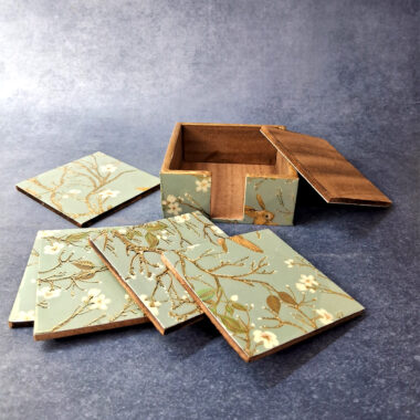 Handcrafted Glossy Marble Finish Wooden Coasters
